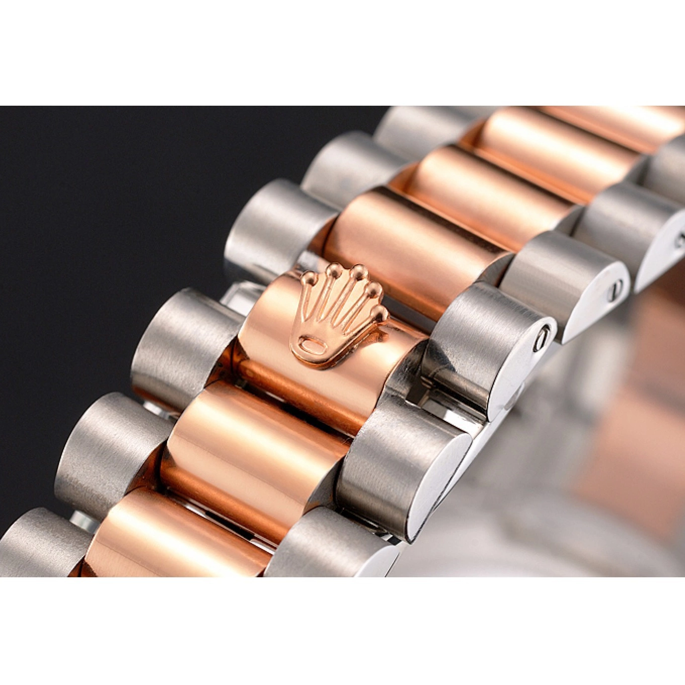 Aaa replica watch Stainless Two Tone Bezel White Case Rose Swiss Dial Steel Rolex Gold Bracelet Datejust 0625